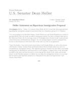 Heller Statement on Bipart Immigration Reforms