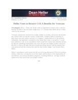 Heller Statement on COLA Bill