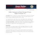 Heller Statement on House Passage of Water Rights Protection Act