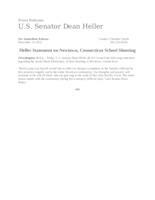 Heller Statement on Newtown, Connecticut School Shooting