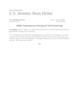 Heller Statement on Passing of Neil Armstrong