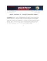 Heller Statement on Passing of Nelson Mandela