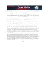 Heller Statement on Senate Passage of WRDA