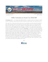 Heller Statement on Senate Tax Relief Bill