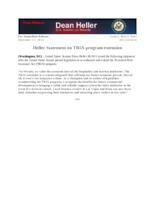 Heller Statement on TRIA program extension 12.XX.14