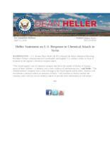 Heller Statement on U.S. Response to Chemical Attack in Syria