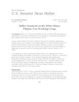 Heller Statement on White House Filipino Vets Working Group