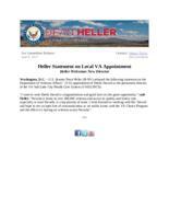 Heller Statement VA Announcement