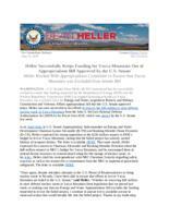 Heller Successfully Keeps Funding for Yucca Mountain Out of Appropriations Bill Approved by the U.S. Senate