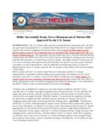 Heller Successfully Keeps Yucca Mountain out of Defense Bill Approved by the U.S. Senate