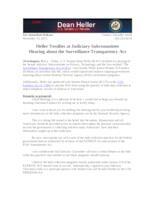 Heller Testifies at Judiciary Subcommittee Hearing About the USA Freedom Act