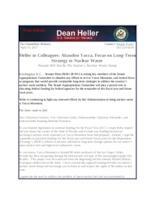 Heller to Colleagues Abandon Yucca, Focus on Long-Term Strategy to Nuclear