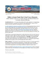 Heller to Senate Panel Don't Fund Yucca Mountain