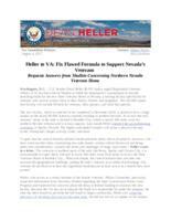 Heller To Va Fix Flawed Formula to Support Nevada's Veterans