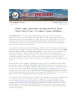 Heller Urges Department of Agriculture to Fund AlertTahoe, Protect Nevadans Against Wildfires