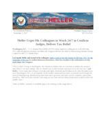 Heller Urges His Colleagues to Work 24.7 to Confirm Judges, Deliver Tax Relief