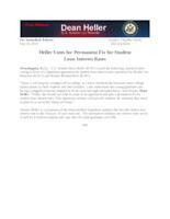 Heller Votes for Permanent Fix for Student Loan Rates