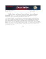 Heller Votes to lower Student Loan Interest Rates