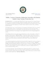 Heller, Cornyn, Feinstein, Klobuchar Introduce the Debbie Smith Crime Victims Protection Act