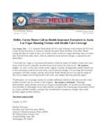 Heller, Cortez Masto Call on Health Insurance Executives to Assist Las Vegas Shooting Victims with Health Care Coverage