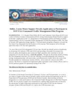 Heller, Cortez Masto Support Nevada Application to Participate in DOT-FAA Unmanned Traffic Management Pilot Program