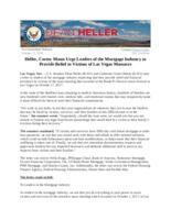 Heller, Cortez Masto Urge Leaders of the Mortgage Industry to Provide Relief to Victims of Las Vegas Massacre