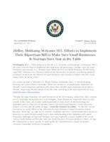 Heller, Heitkamp Welcome SEC Efforts to Implement Their Bipartisan Bill to Make Sure Small Businesses & Startups have Seat at the Table