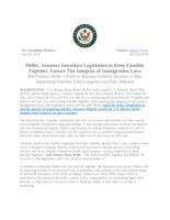 Heller, Senators Introduce Legislation to Keep Families Together, Ensure The Integrity of Immigration Laws