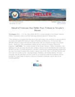 Ahead of Veterans Day Heller Pays Tribute to Nevada's Heroes