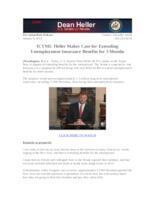 ICYMI Heller Supports Extending Unemployment Insurance Benefits