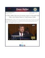 ICYMI Heller Discusses Economic Impact of Possible Rate Hike with Federal Reserve Chairwoman Yellen