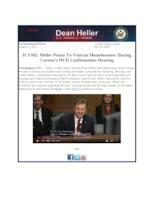 ICYMI Heller Points To Veteran Homelessness During HUD Confirmation Hearing