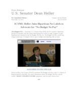 ICYMI Heller Pushes No Budget No Pay w No Labels