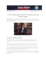 ICYMI Heller Speaks about Government Abuse and Property Rights