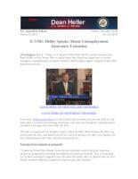 ICYMI Heller Speaks About Unemployment Insurance Extension