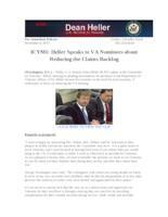 ICYMI Heller Speaks to VA Nominees about Reducing the Claims Backlog