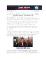 ICYMI Heller, Begich Join Veterans Group to Call for Repeal of Military Retirement Cuts