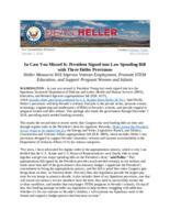 ICYMI President Signed into Law Spending Bill with Three Heller Provisions