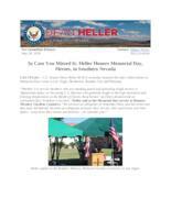 In Case You Missed It Heller Honors Memorial Day, Heroes, in Southern Nevada