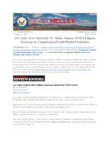 IN CASE YOU MISSED IT Heller Honors WWII Filipino Veterans at Congressional Gold Medal Ceremony