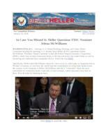 In Case You Missed It Heller Questions FDIC Nominee Jelena McWilliams