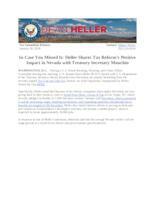 In Case You Missed It Heller Shares Tax Reform's Positive Impact in Nevada with Treasury Secretary Mnuchin