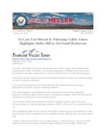 In Case You Missed It Pahrump Valley Times Highlights Heller Bill to Aid Small Businesses