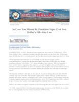 In Case You Missed It President Signs 15 of Sen. Heller's Bills into Law