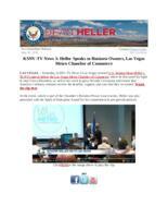 KSNV-TV News 3 Heller Speaks to Business Owners, Las Vegas Metro Chamber of Commerce