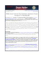 Senator Heller VA Backlog passes and Veterans Day Statement