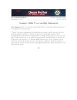 Senator Heller Veterans Day Statement