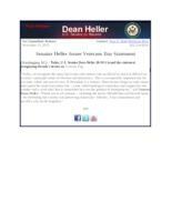 Senator Heller Veterans Day Statement minus VA Backlog