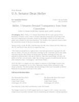 Budget Control Committee Transparency Letter Release