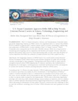 U.S. Senate Committee Approves Heller Bill to Help Nevada Veterans Pursue Careers in Science, Technology, Engineering and Math